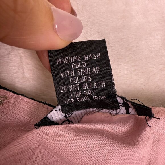 Vintage Persaman Chevron Midi Skirt Pink & Black Women's Size 8 Emo Coquette - Picture 11 of 11